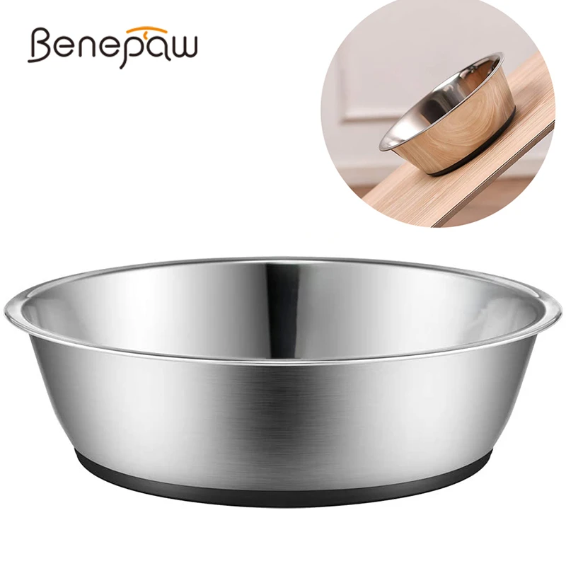 Нескользящая миска для собак Benepaw из нержавеющей стали воды с силиконовым