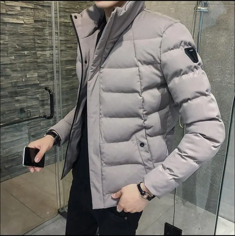 Мужская зимняя куртка с воротником-стойкой, однотонная Толстая парка, 2021 от AliExpress RU&CIS NEW