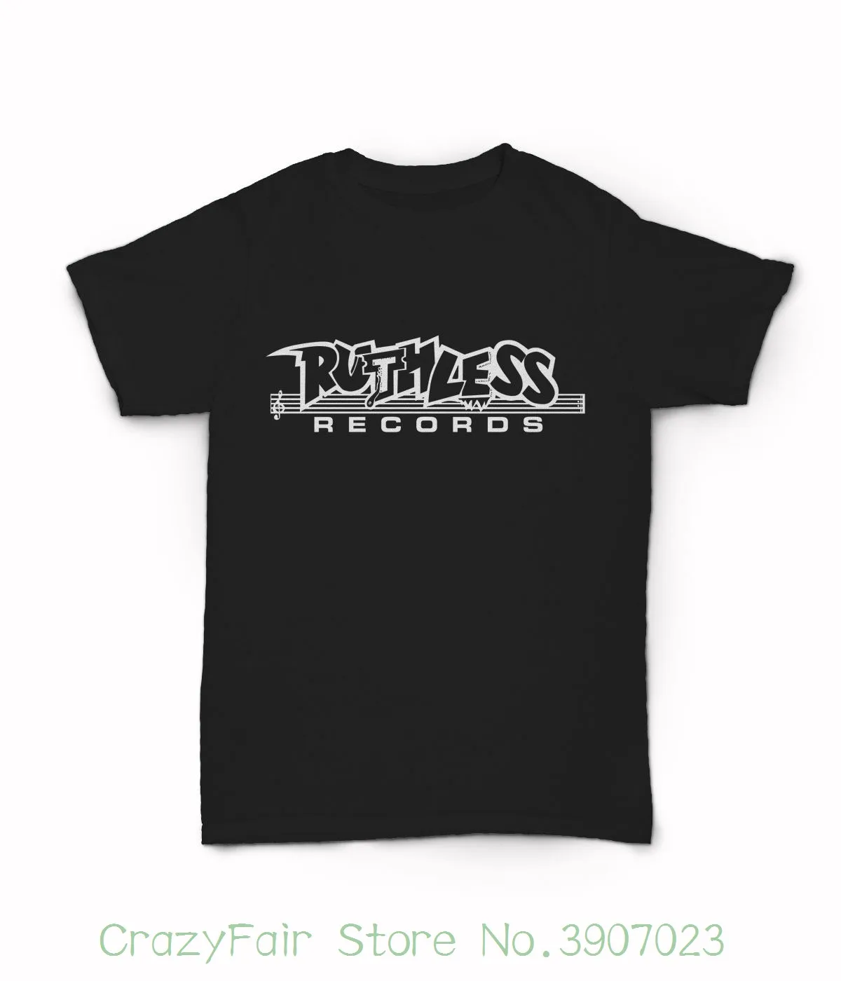 Ruthless Records White Logo T Shirt Jerry Heller Eazy E Compton Old School T Shirt O-Neck Men