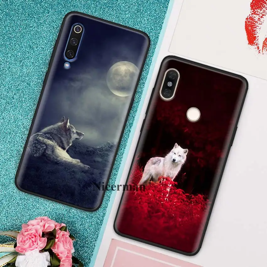 Силиконовый чехол с бантом чехол для Redmi 8A 7 7A 6 6A 5 4X K20 Plus Pro S2 Y3 GO Примечание фотоаппаратов моментальной печати 8 7 7S 6 5 4X4 5+ волк на снежную погоду