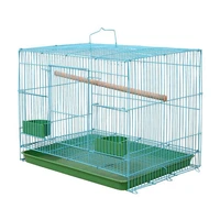 wire rectangular small cage for small birds and canaries rekord equipped with bird standing stick and 2 semicircular