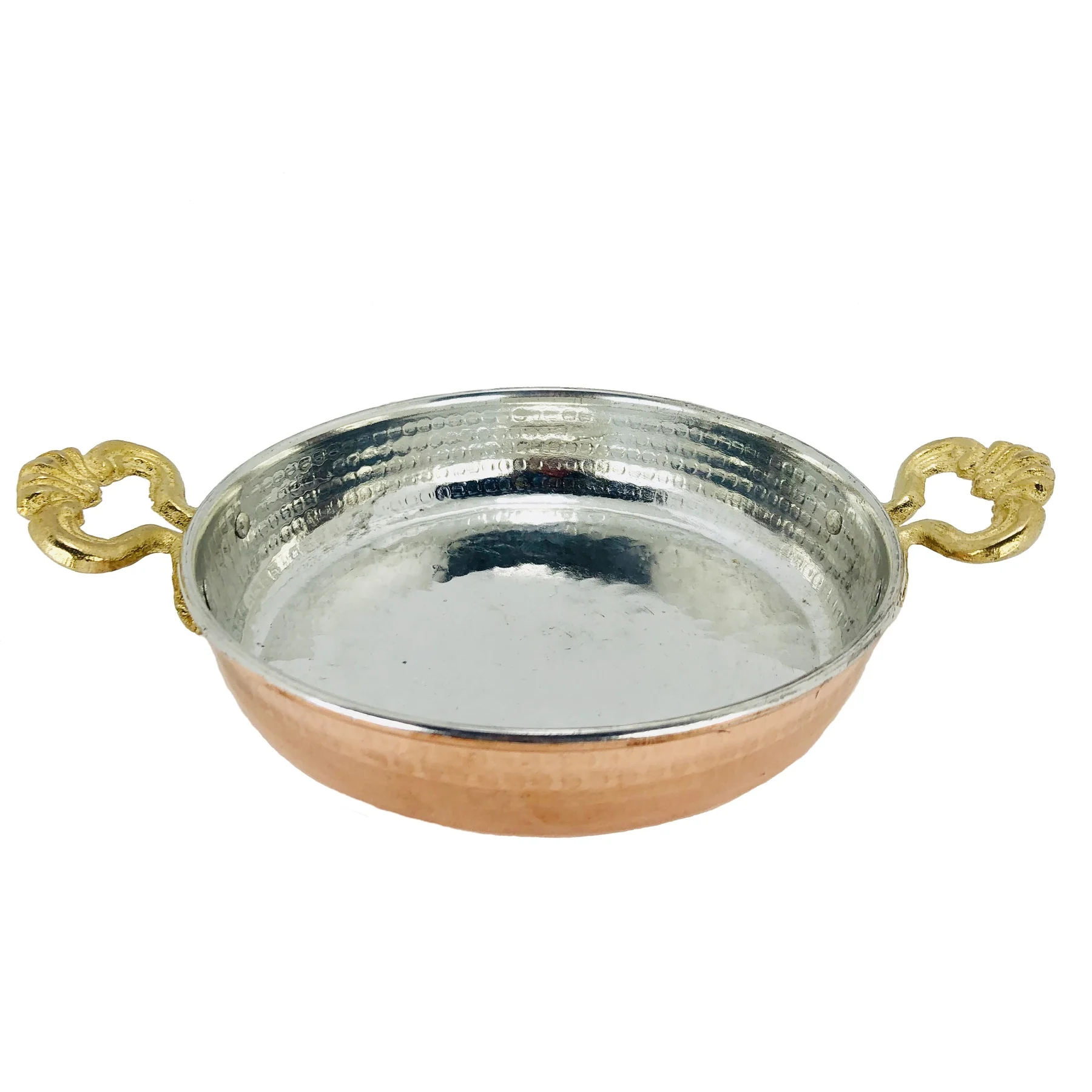 11 дюймов ручной работы медная сковорода для омлета/2 латунные ручки/с Оловянным