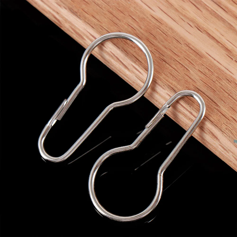 50 Pcs Shower Curtain Hooks Glide Roller Rustproof Stainless Steel Rings With Clips Polished Chrome for Bathroom Rods Curtains