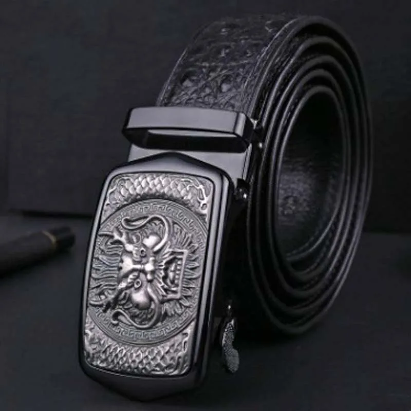 

LINSHE new true crocodile men The belt business leisure Restoring ancient ways Back bone Automatic buckle belt man