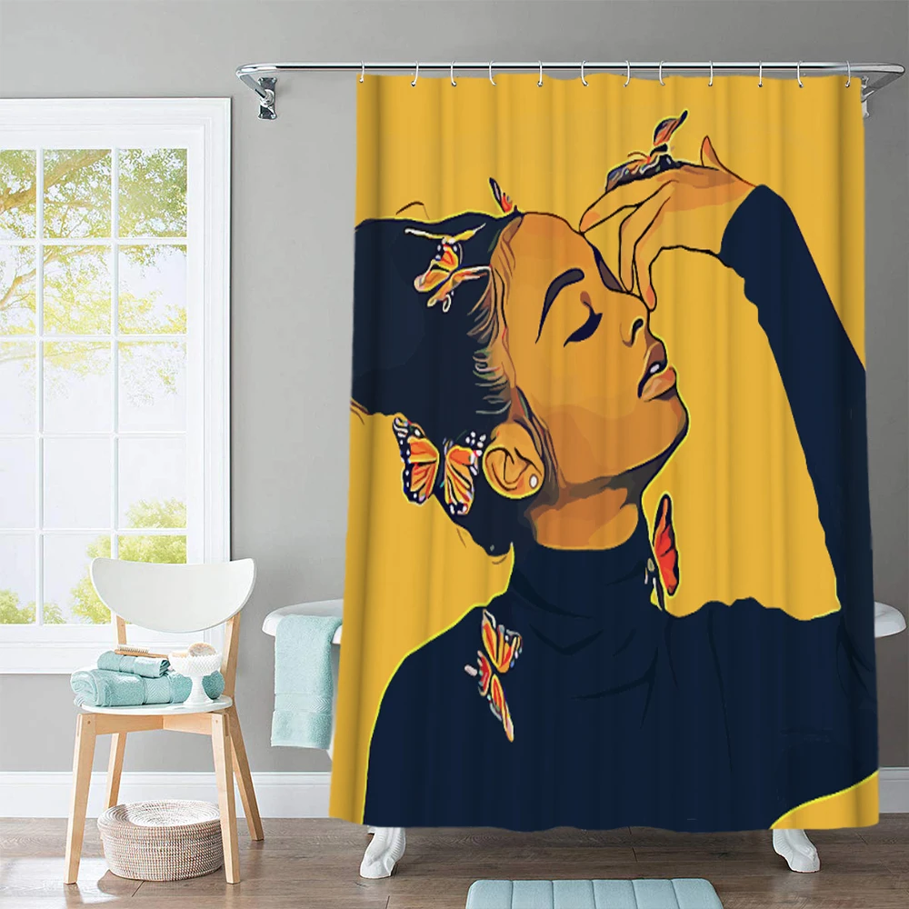 BIPOOBEE американское Для женщин ливня Шторы с украшением в виде бабочки