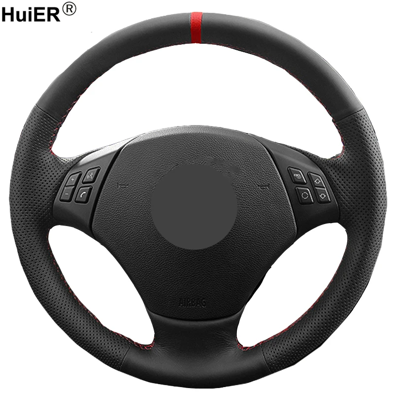 Оплетка на руль для BMW E90 E91 (универсал) 320d 325i 335i X1 E84 HuiER Ручное шитье чехол рулевого