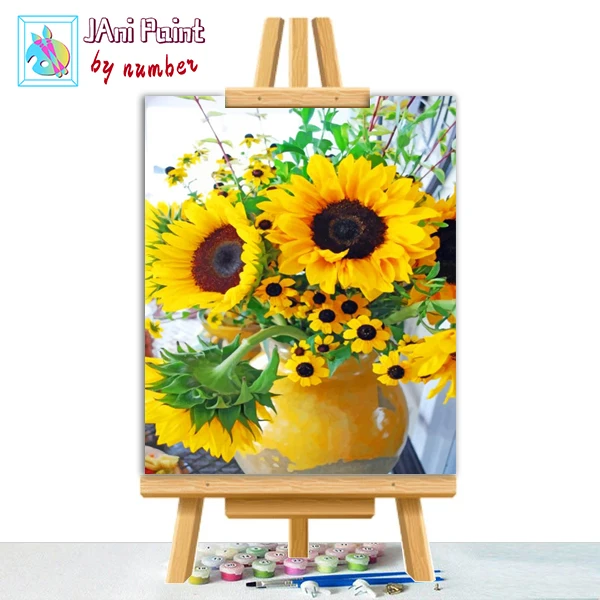 

aesthetic-sunflowers Picture DIY Painting By Numbers flower Colouring Zero Basis HandPainted Oil Painting Unique Gift Home Decor