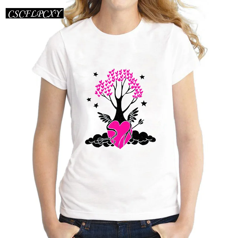 Креативный дизайн доллар/деньги/Любовь дерево лес духи Sumi-e женская футболка