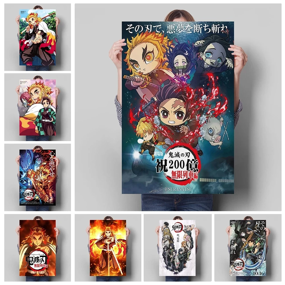 

Canvas Painting Japanese Anime Hd Printed Home Decoration Demon Slayer Pictures Color Poster Wall Art For Living Room No Frame