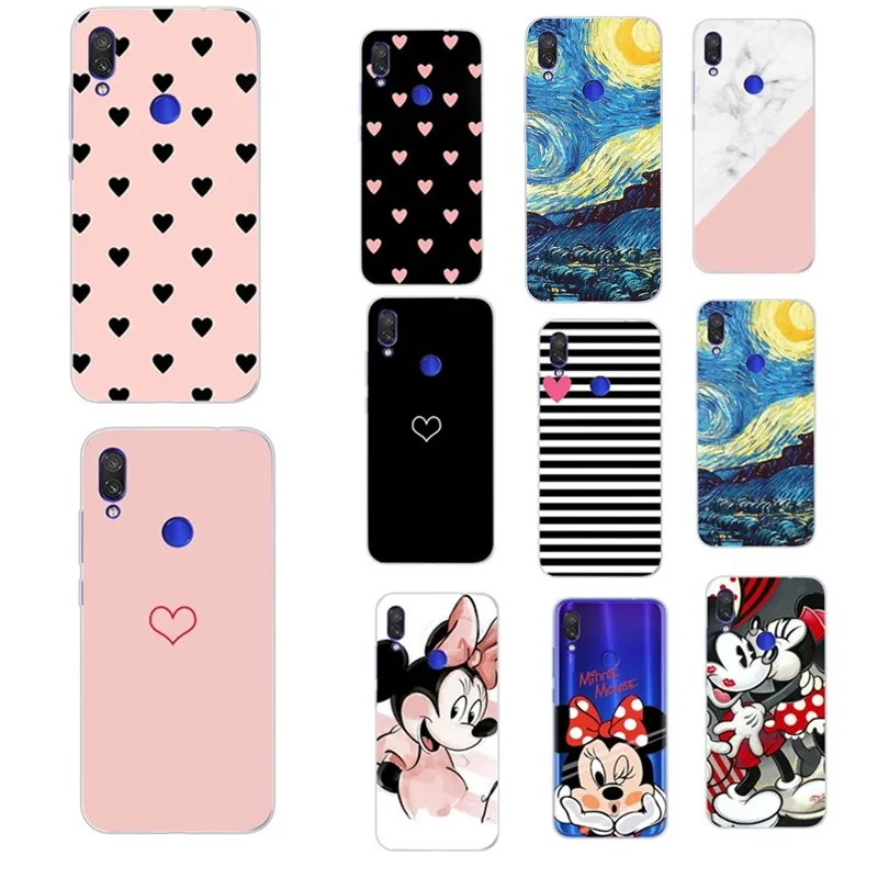 silicone case For Xiaomi Redmi Note 7 Case Soft TPU Back phone Cover 6A 6 clear protective bag |