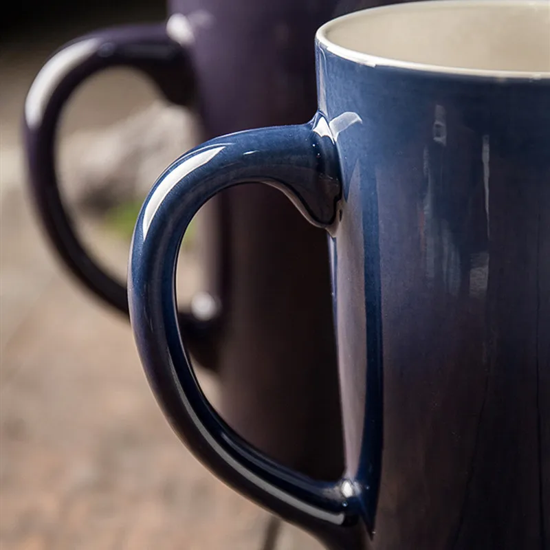 Цветная Керамическая кружка с градиентной глазурью кофейная чашка крышкой ложка