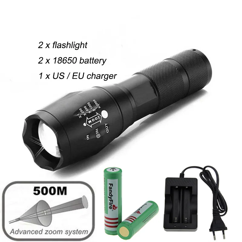 FandyFire ЕС вилка Зарядное устройство + 3 7 V 2200 мА/ч 18650 защищенный Батарея фонарь luz
