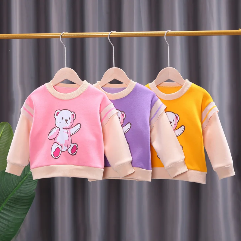 Одежда для маленьких девочек осенне-зимний теплый костюм детей бархатный свитер