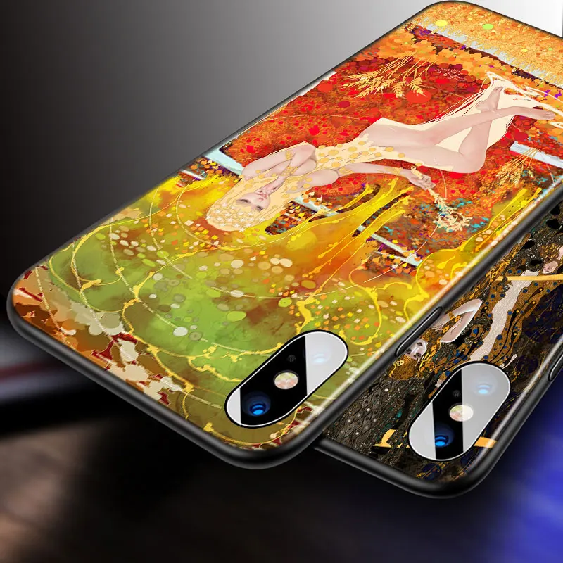 

Fashion character art For Apple iPhone 12 11 Pro Max mini XS Max XR X 8 7 6 6S Plus 5S SE 2020 Soft Black Phone Case