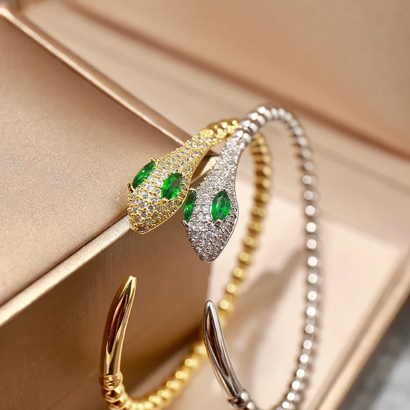 Одежда высшего качества зеленый глаз змеи Стиль микро Мозаика Топ CZ Кристаллы