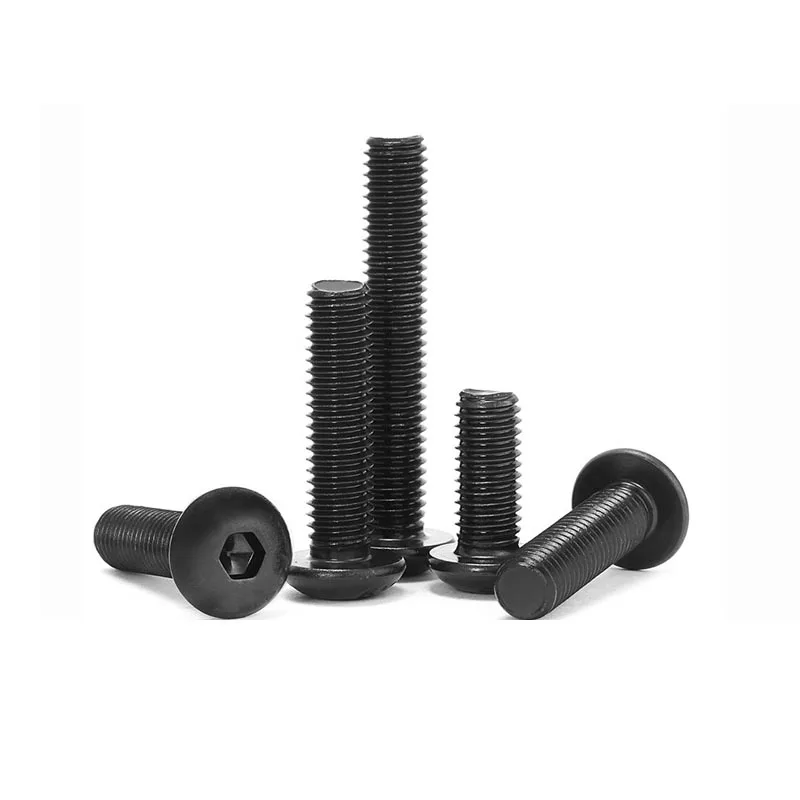 5/10/50pc M2 M2.5 M3 M4 M5 M6 M8 304 A2 Stainless Steel Black 10.9 Grade Hexagon Hex Socket Head Button Allen Bolt Screw ISO7380 - купить по