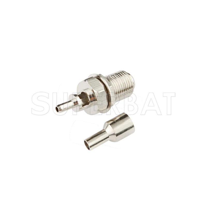 Superbat F Crimp Female Bulkhead for RG179 RG178 RG316 1.13mm Cable RF Coaxial Connector