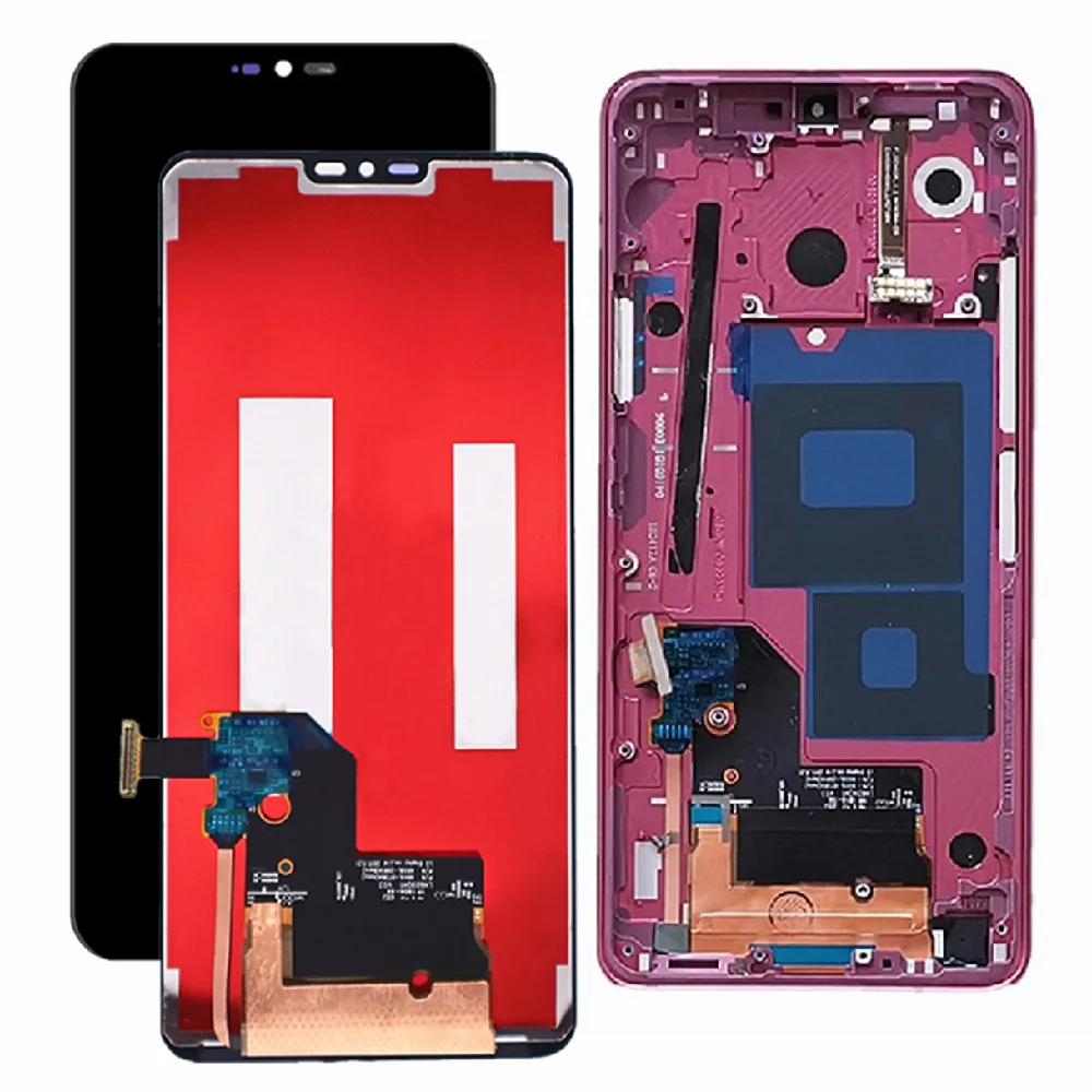ЖК-дисплей для LG G7 ThinQ G710 с сенсорным экраном, панелью цифрового дигитайзера, частями для ремонта и рамкой.