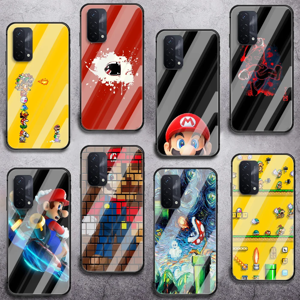 

Super Cartoon Marios Phone Tempered Glass Case Cover For oppo realme find a x c xt gt 2 53 3 6 7 50 11 i Pro 4g 5g 3D Phone case