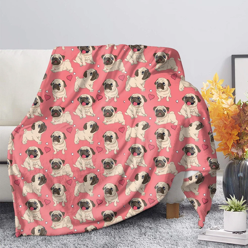 

Супер мягкое Фланелевое Флисовое одеяло HUGSIDEA для дивана, одеяло для щенка, мопса, искусственное одеяло, одеяло для весны, сохраняет тепло