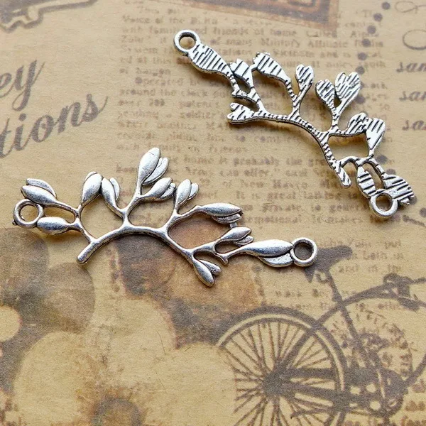 

Jewelry Making Supplies Branch Connector Antique Silver Color 38x15.6mm 10 Pieces