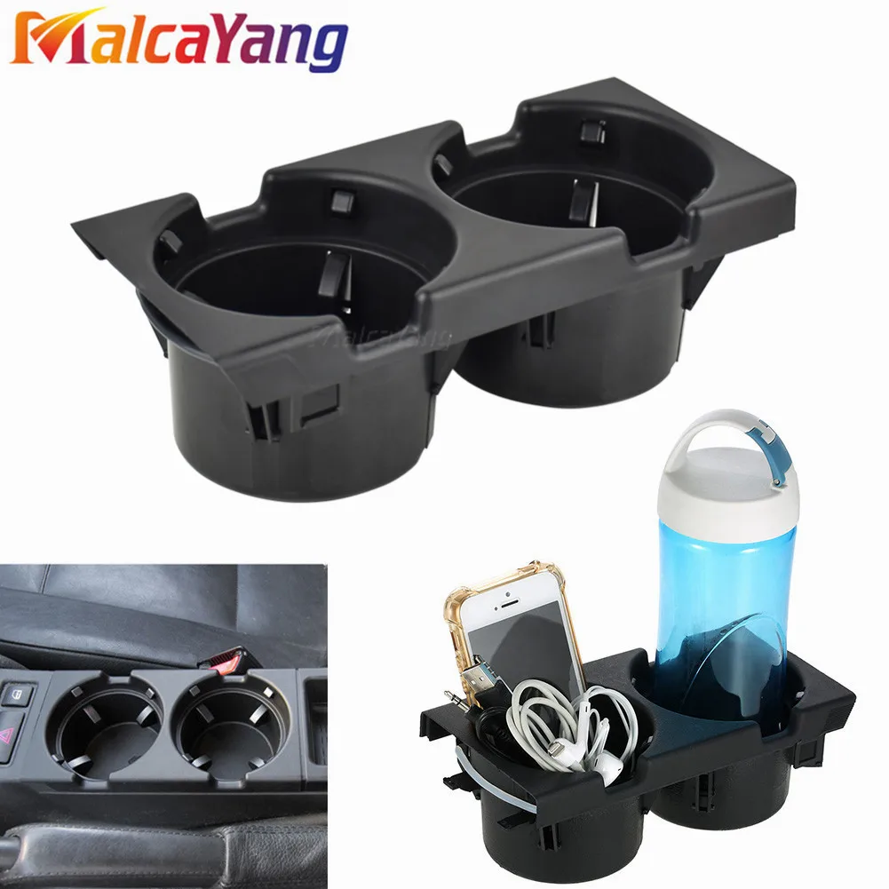 new double hole car styling front center console storage box coin cup holder for bmw e46 3series 1999 2006 51168217957 free global shipping
