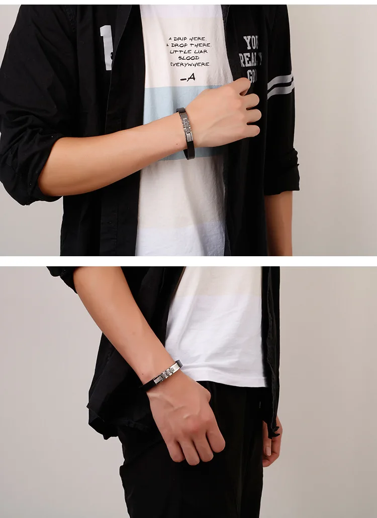 

2019 Leather Wrap Bracelet Men Stainless Steel contracted fashion creative Mens Bracelets Friendship Wrist Band Jewelry