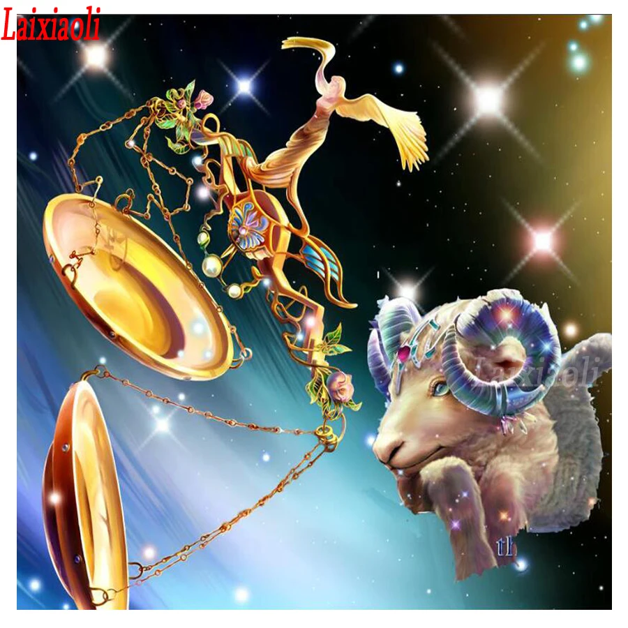 Алмазная вышивка сделай сам весы Овен 12 созвездий 5d алмазная живопись крестиком