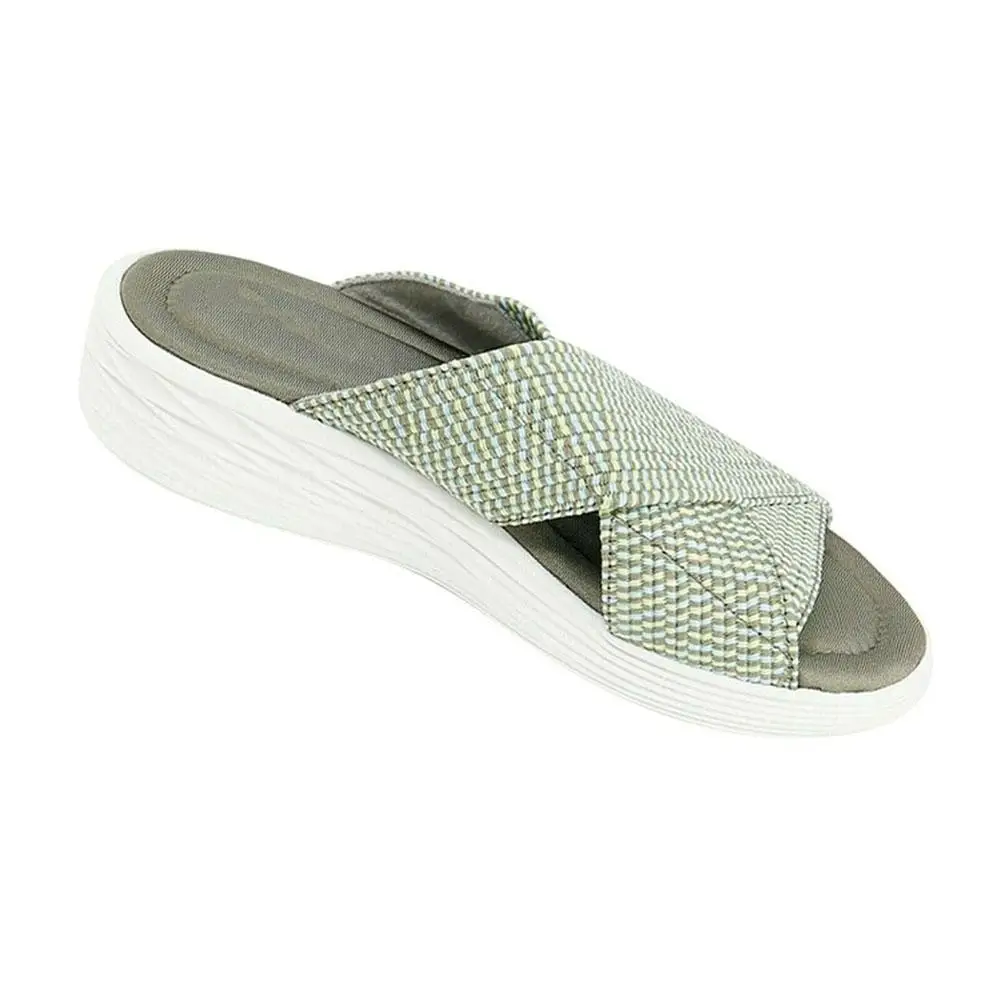

2021 Shoes For Women Stretch Cross Orthotic Slide Sandals Casual Beach Slip On Summer Sandals For Women Beach Clothes Supplies