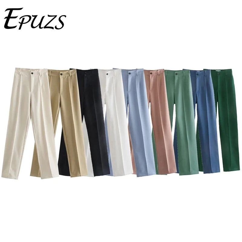 

Женские брюки 2022, элегантные офисные белые брюки, винтажные джоггеры, женские брюки с высокой талией, корейские женские брюки