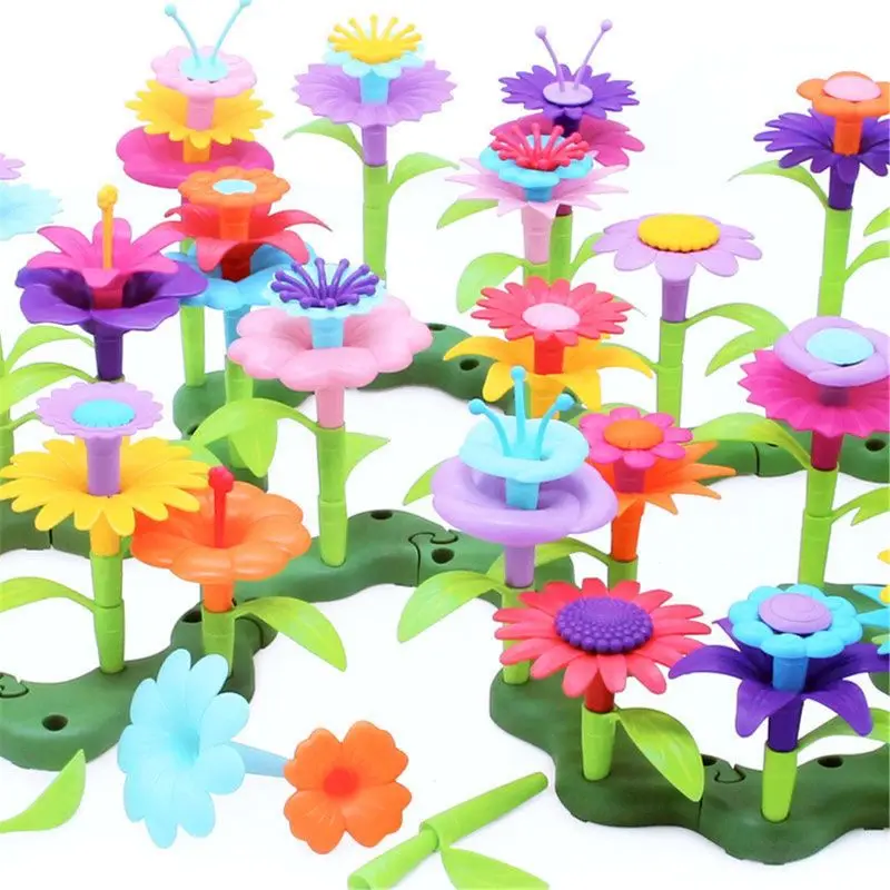 

Flower Garden Building Toys - Build a Bouquet Floral Arrangement Playset for Toddlers and Kids Age 3, 4, 5, 6 Year Old G P15C