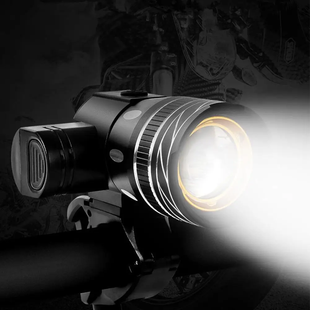 

LED Bicycle Light USB Rechargeable Car Headlight Warning Riding Night Mountain Light Bike Light K0T4