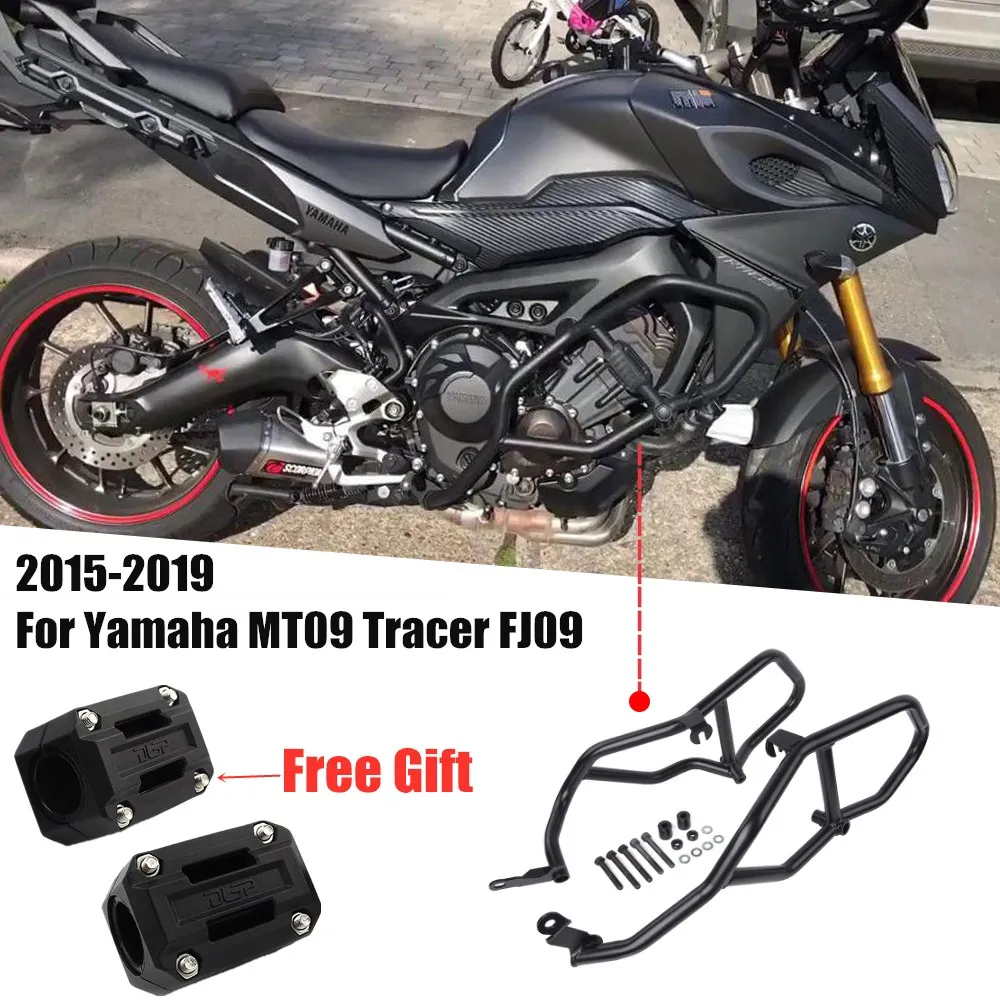 Черный Защитный кожух двигателя Краш бар Рамка протектор для Yamaha MT09 MT 09 tractracer FJ09 FJ-09