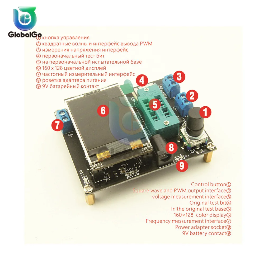 Тестер транзисторов GM328 GM328B PWM измеритель емкости и частоты напряжения с чехлом