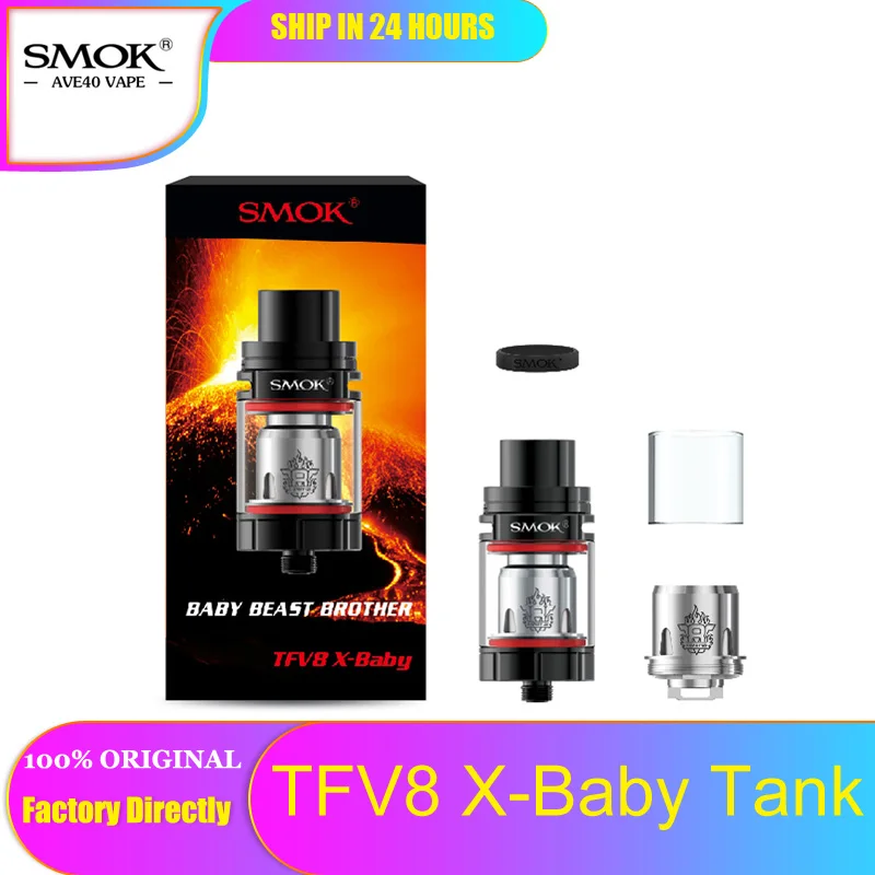 100% Оригинальный Smok TFV8 X Baby Tank 4 мл топ наполнитель Регулируемый воздушный поток