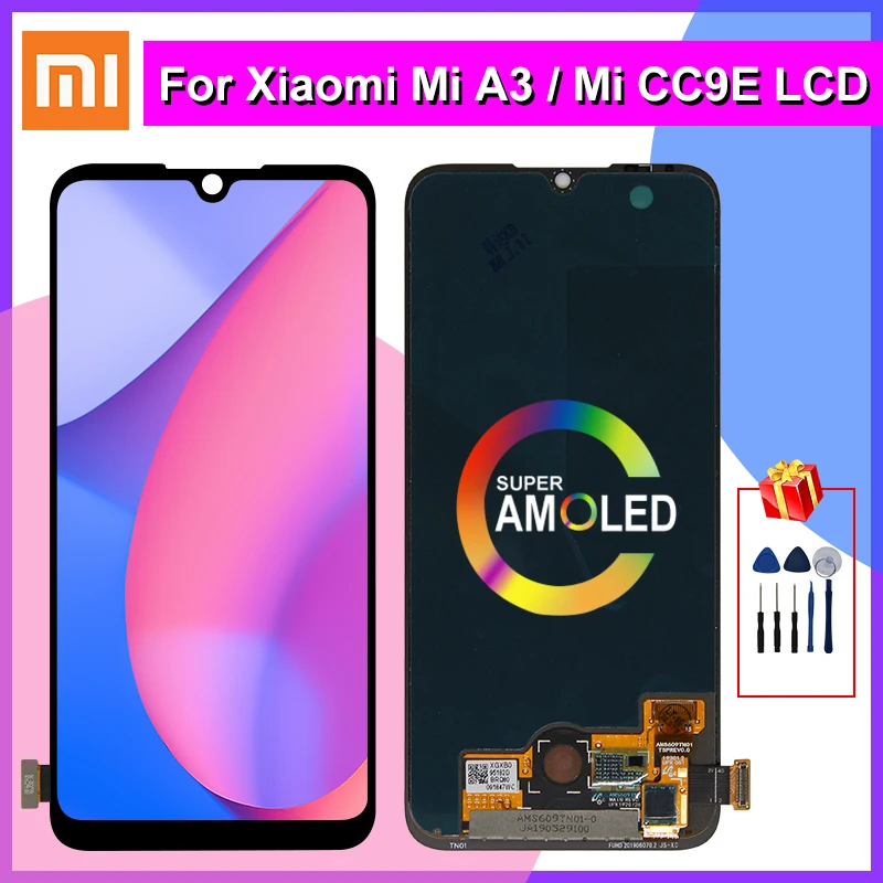 

Super Amoled For Xiaomi MI A3 LCD Display Touch Screen Digitizer Replacements Parts For Xiaomi Mi CC9E Display
