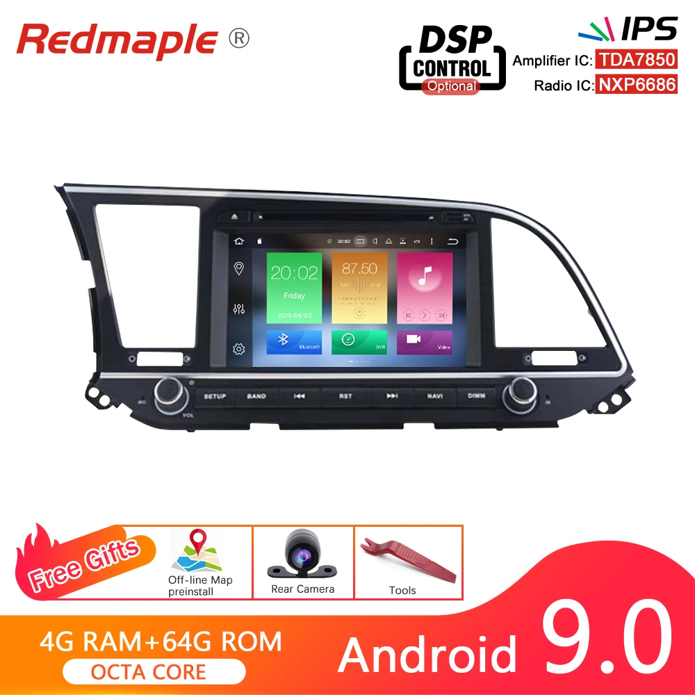 Автомобильный мультимедийный DVD плеер для HYUNDAI ELANTRA 9 0 2016 4 Гб ОЗУ Android 2017 GPS
