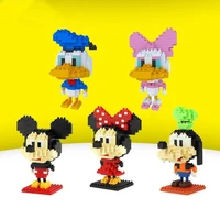 disney cartoon building minnie mickey mouse donald duck plastic blocks characters teaching units action figures toys for kids