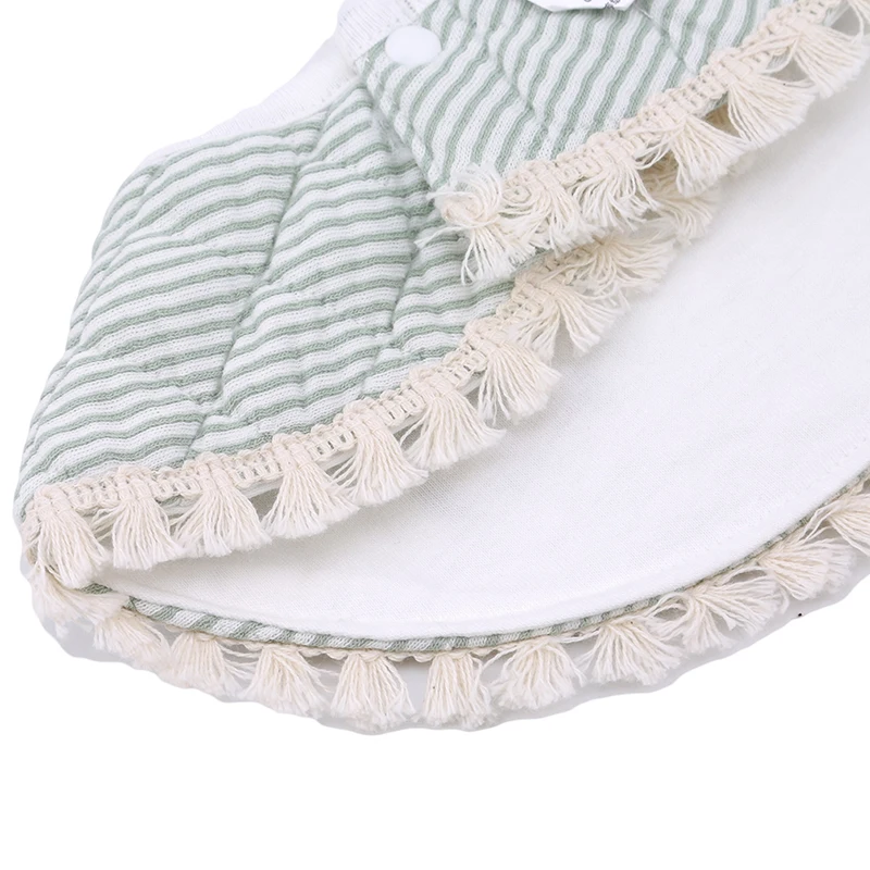 

Baby Bibs Tassel Double Slobber Cartoon Round Waterproof Infants Towel Burp Cloths Children Self Feeding Care