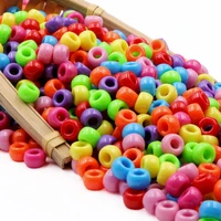 500pcs 6x9mm acrylic large hole round beads solid color loose beads bag decoration clothing accessories diy jewelry accessories