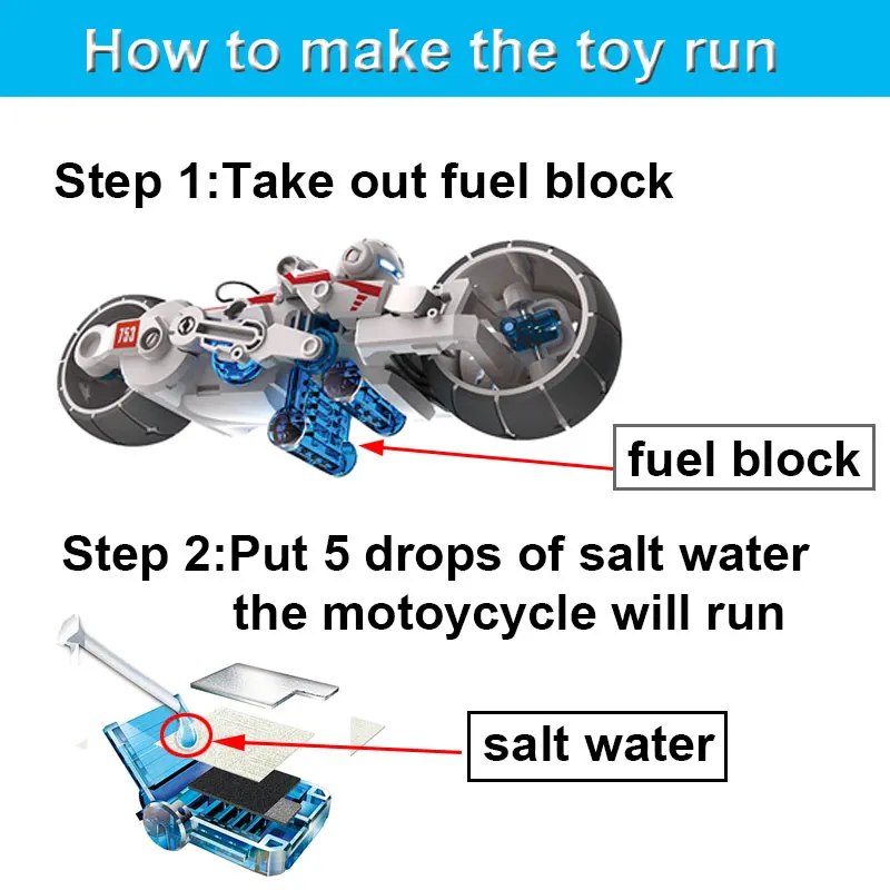 Детская мотоциклетная игрушка на батарейках с соленой водой|Радиоуправляемые