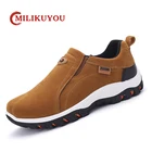 Мужские дышащие кроссовки, повседневные кожаные лоферы на шнуровке, Нескользящие, для отдыха, осень 2021