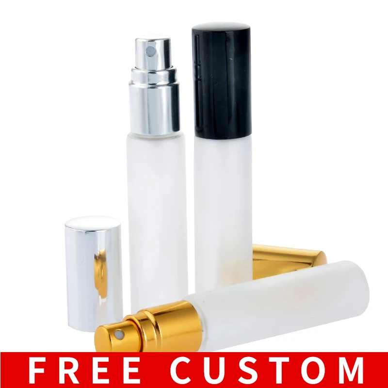 

Wholesale 10ML Portable Frosting Glass Refillable Perfume Bottle With Aluminum Atomizer Empty Parfum Case