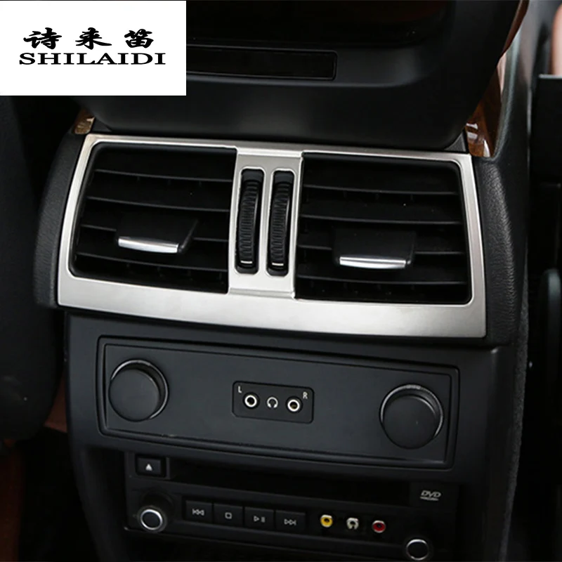 

Car Styling Armrest Rear Air Conditioner Outlet Frame Decorative Covers Interior Air Vents Stickers Trim For BMW X5 E70 X6 E71