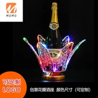 luminous wine base stainless steel acrylic led champagne wine holder creative spades a wine rack abyss wine base