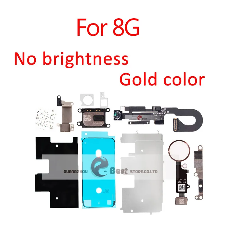 8G Gold No brightne ЖК-дисплей экран для iPhone 8G 8 PLUS металлические маленькие детали Защитная крышка ушной динамик фронтальная камера кнопка Home Flex - Цвет: 8G Gold No brightne
