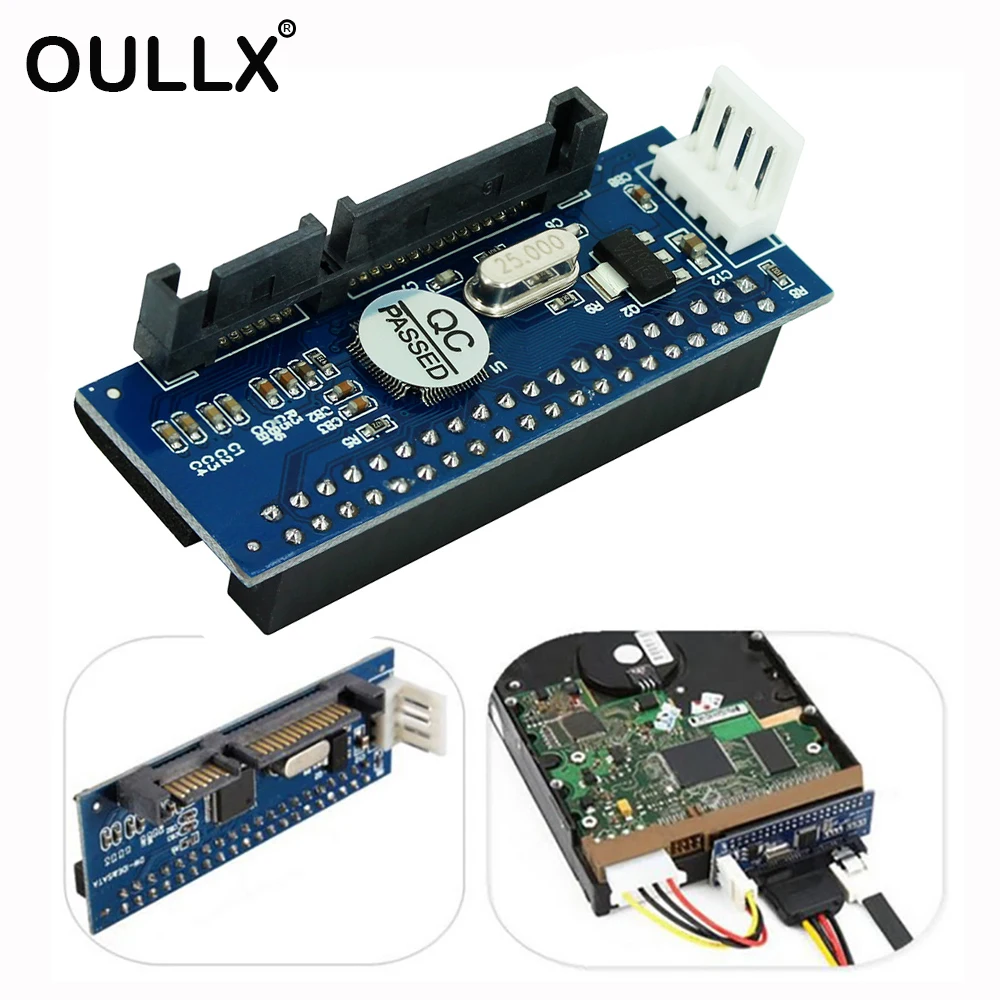 

Адаптер OULLX SATA IDE, 40-контактный разъем IDE-SATA 3,5 HDD IDE/PATA, адаптер для жесткого диска, конвертер с 7-контактным кабелем SATA