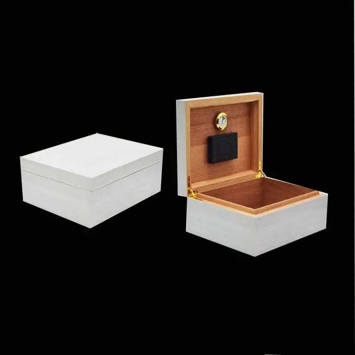 50ct Humidor металлическая отделка alumium отделка кедровая древесина сигара увлажняющая коробка с увлажнитель с гигрометром