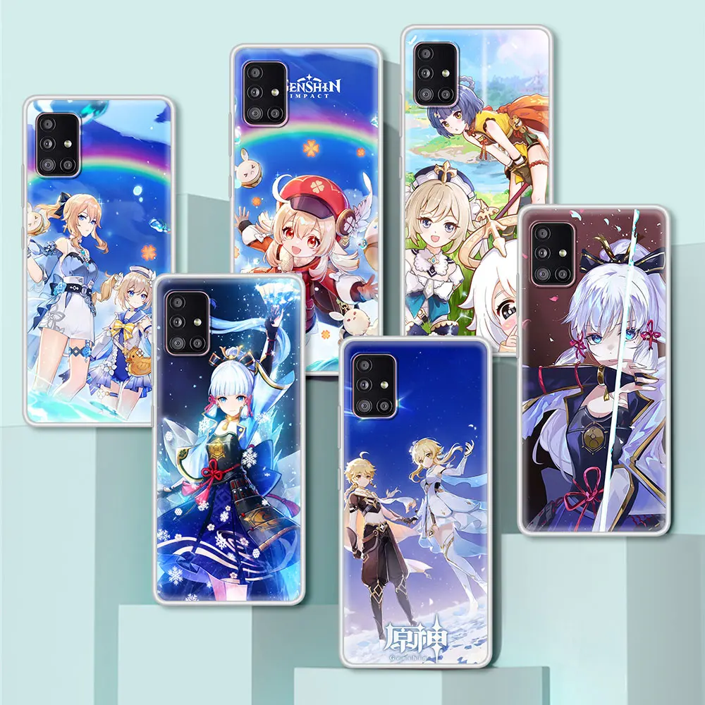 

Genshin Impact Game Translucent Matte Phone Case For Samsung Galaxy A51 A52 A71 A32 A72 5G A12 A31 A21s A02s A41 A11 A91 Cover