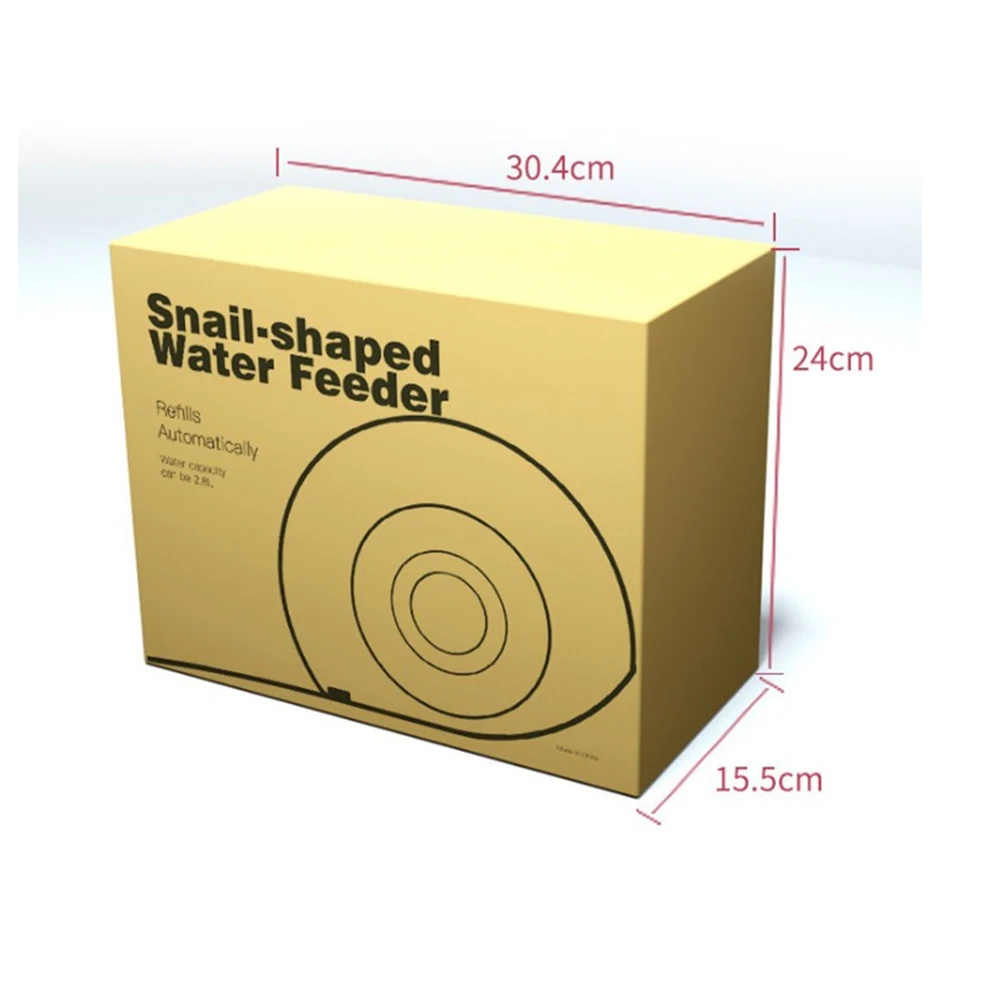 

Cat Dog Water Dispenser Automatic Water Drinking Fountain for Small or Medium Size Dogs Cats Easy to Clean Snail Shape 2.8L